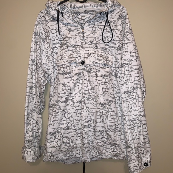 Zara Map Oversized Rain Jacket/Hoodie - Picture 2 of 6